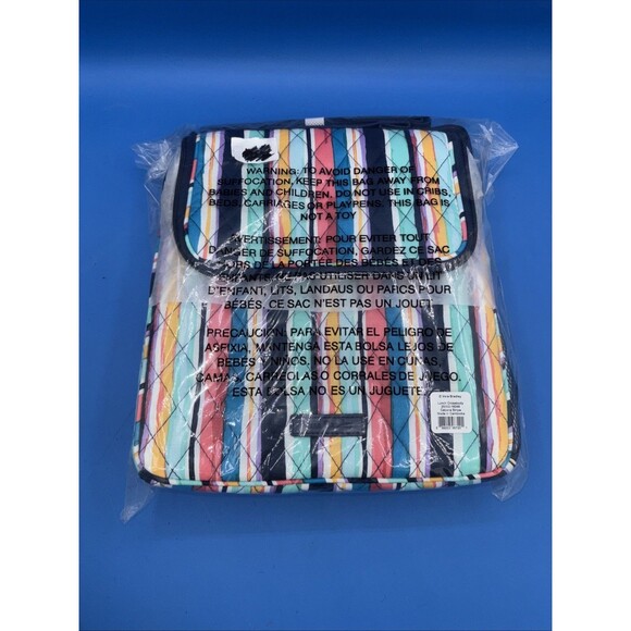 Vera Bradley Lunch Crossbody Bag Cabana Stripes  in Quilted Cotton Insulated NWT - Picture 1 of 2